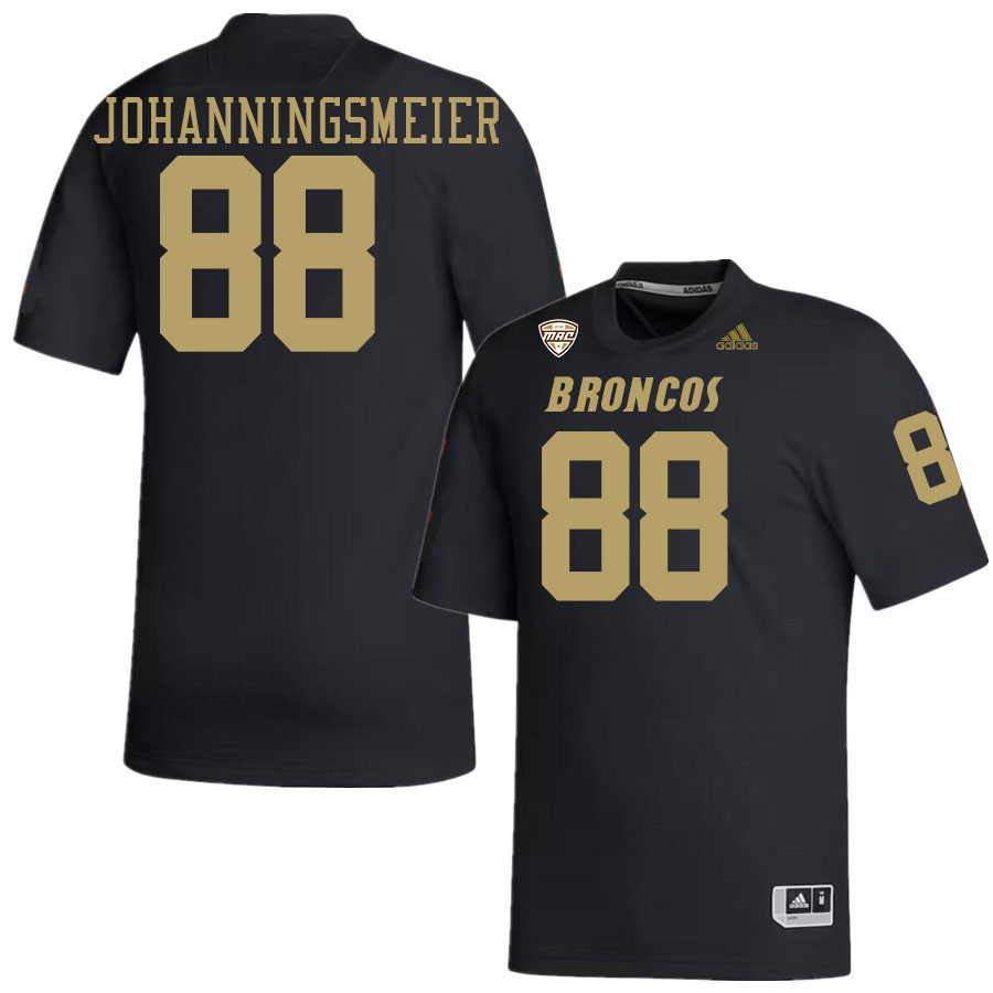 #88 August Johanningsmeier Western Michigan Broncos College Football Jerseys Stitched-Black